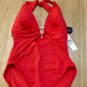 CARMEN MARC VALVO Poolside Plunge Halter One Piece